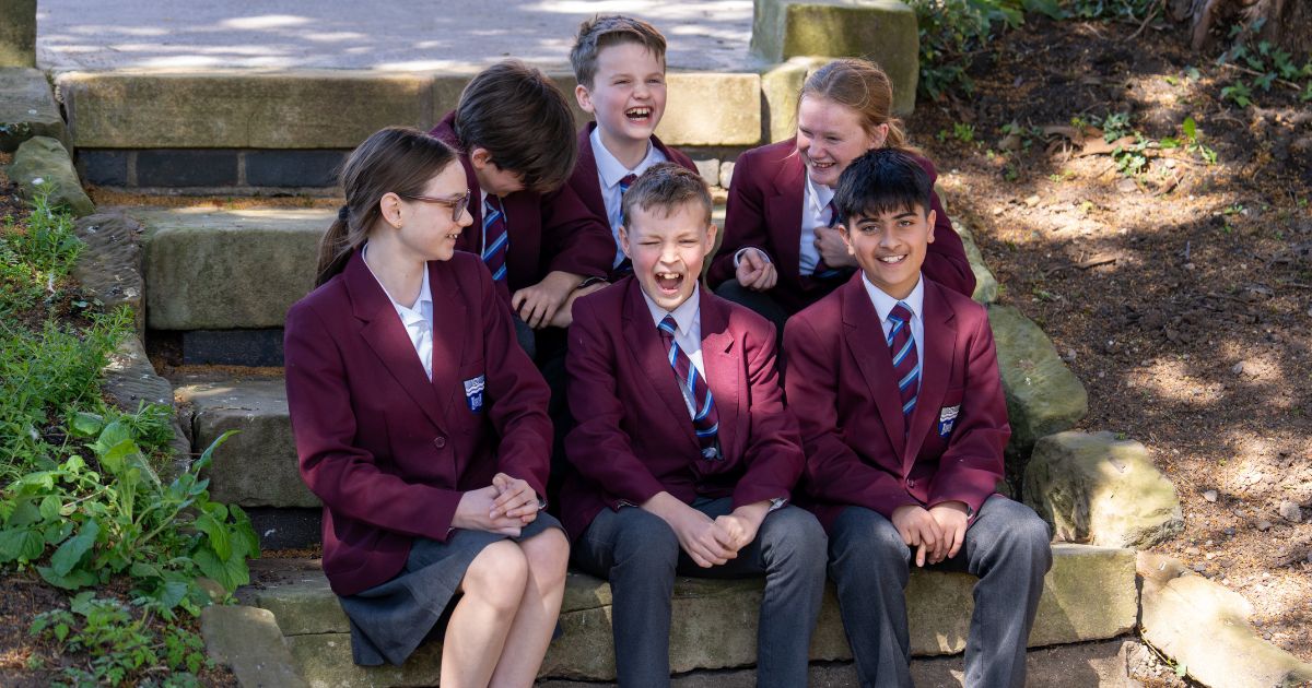 group of pupils in school library