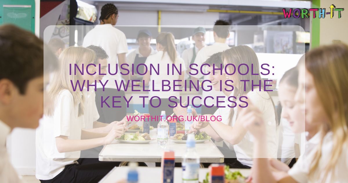 Inclusive group of students in a secondary school canteen