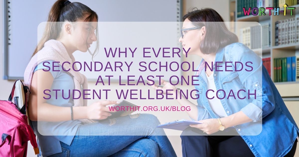 student wellbeing coach working with female student in secodnary school 