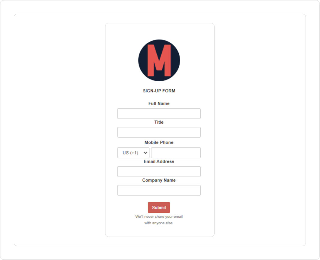 mobilo registration form