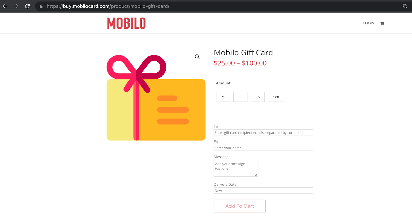 mobilo gift card