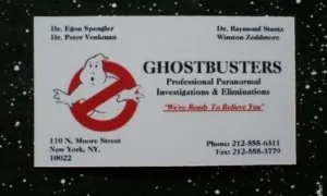 Ghostbusters business card