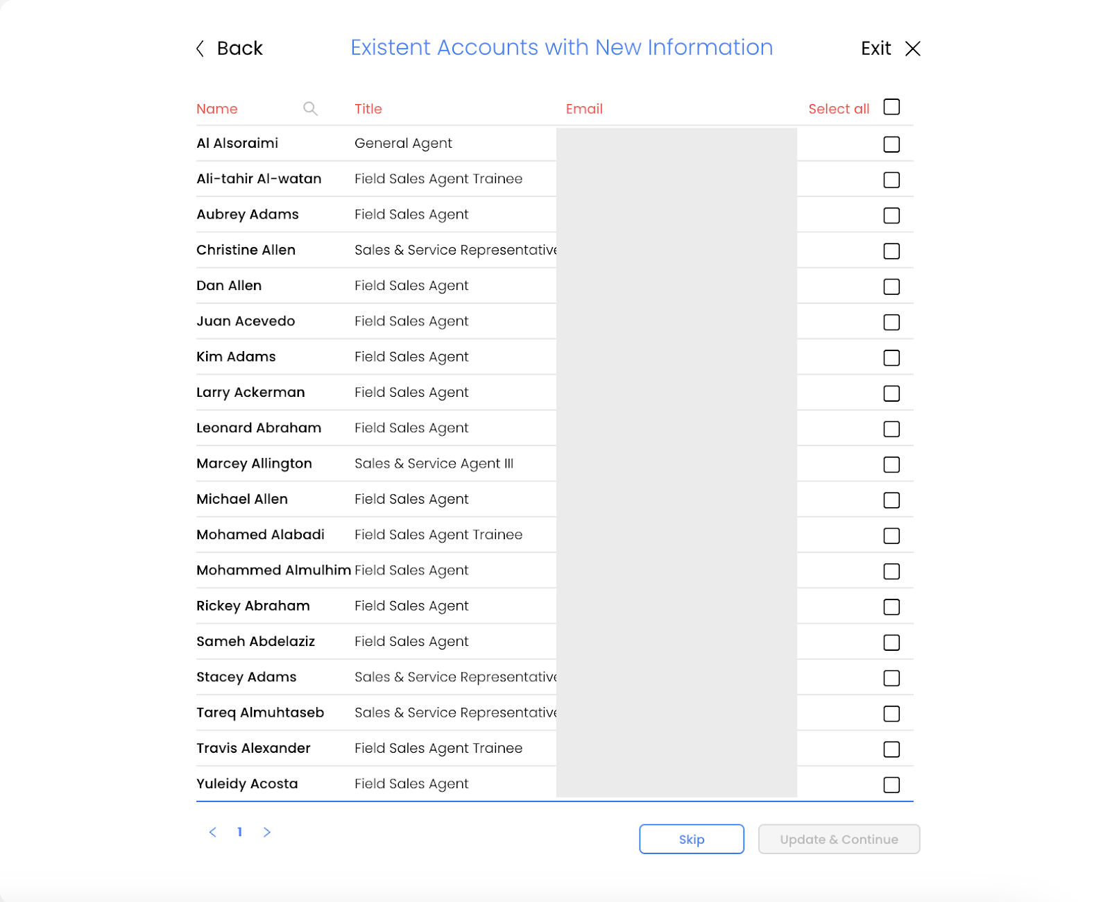 updating existing account