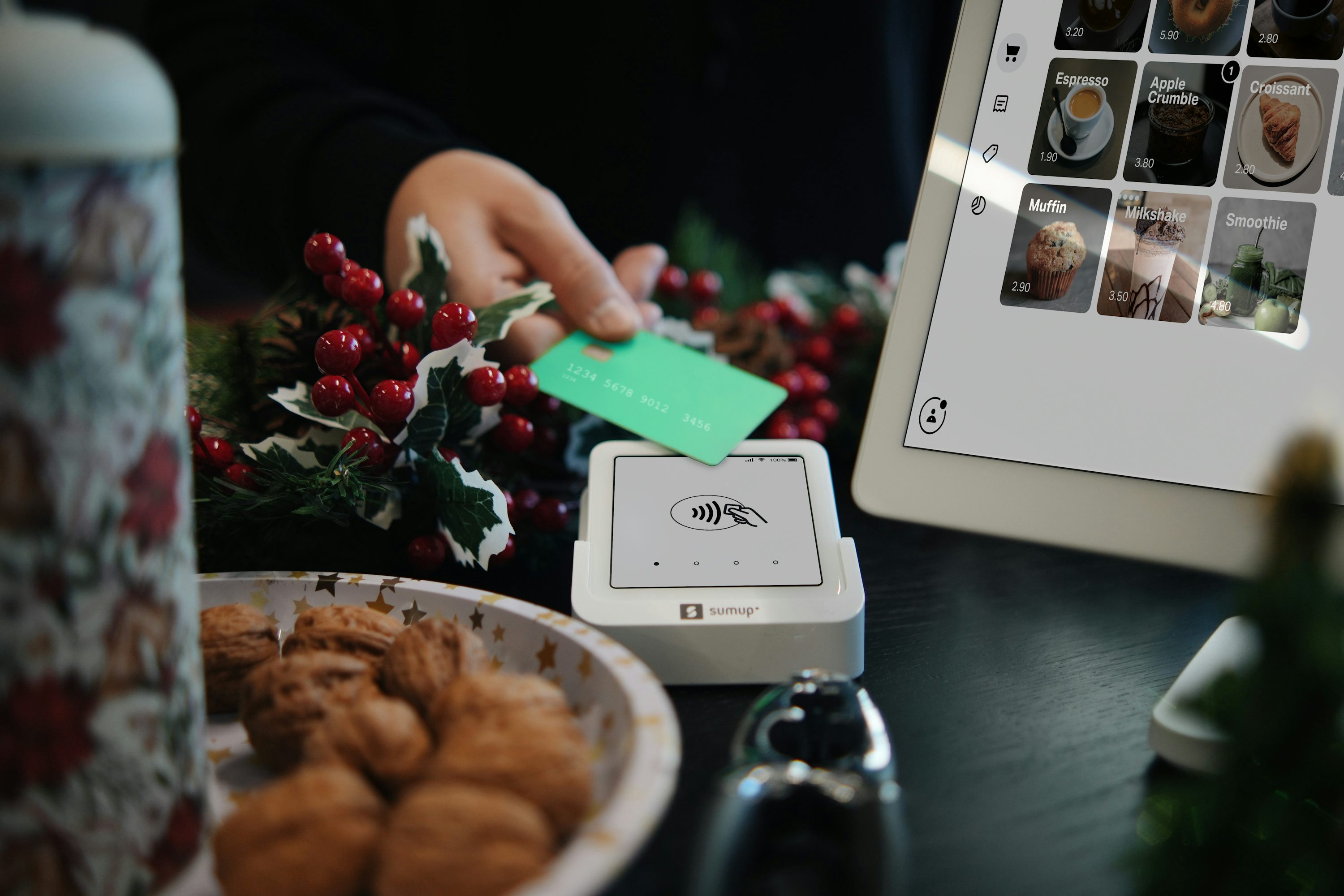 A table with a plate of food and a laptop on it - Digital Sales Transformation