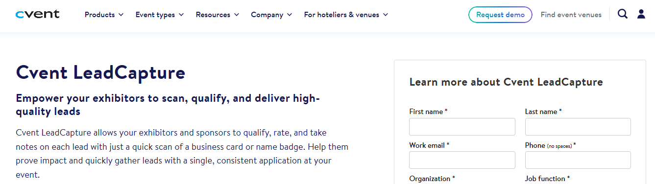 cvent - Exhibition Lead Capture