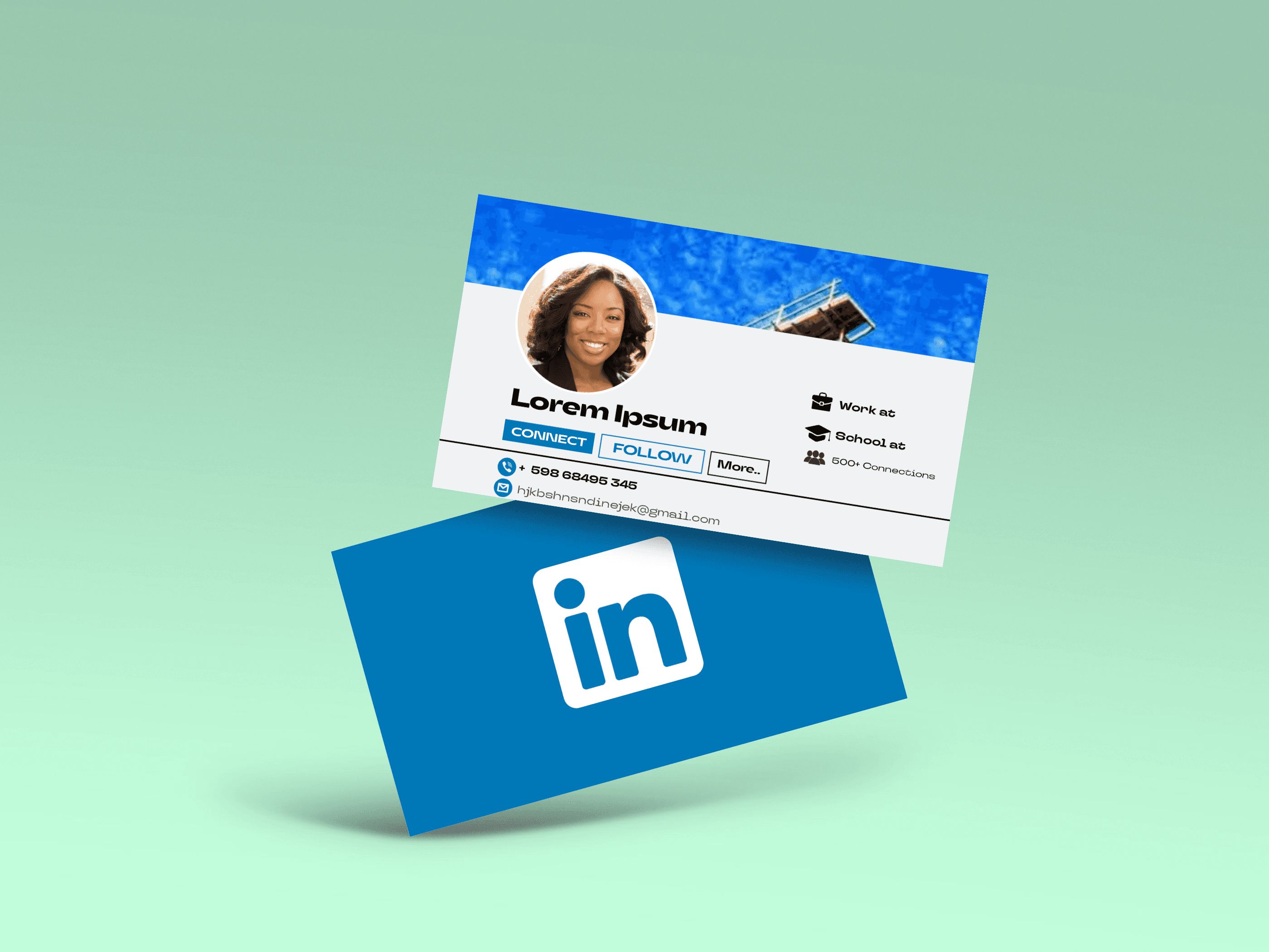 LinkedIn style business card design - How To Put LinkedIn on a Business Card 