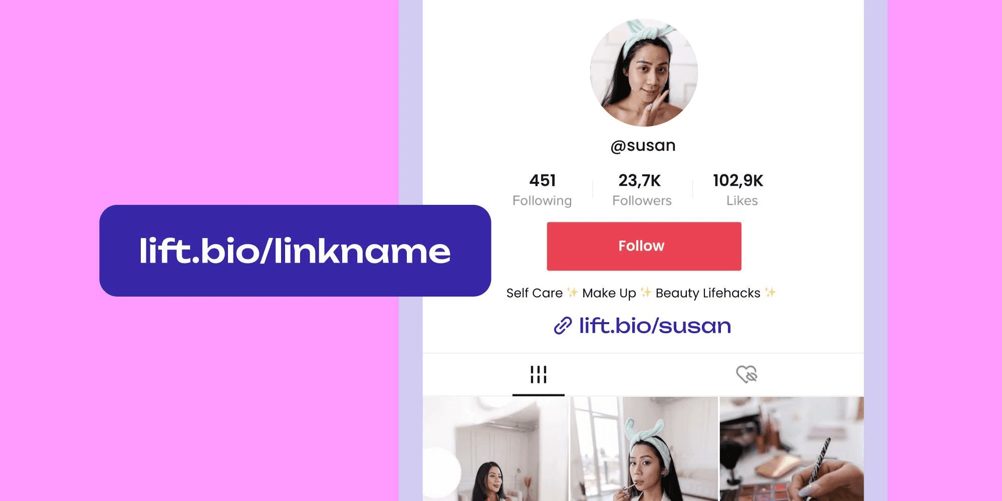 Social media profile with bio link -  How to Add a Link to Tiktok Bio
