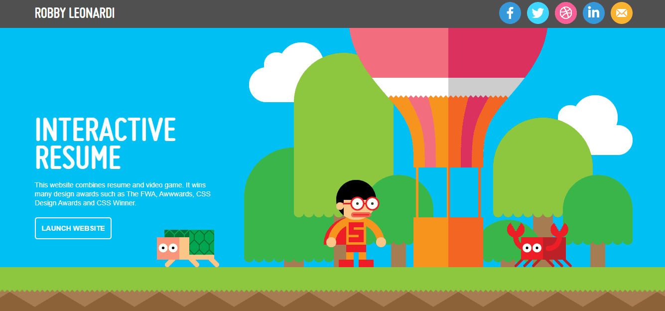 Robby Leonardi's Interactive Gameified Portfolio