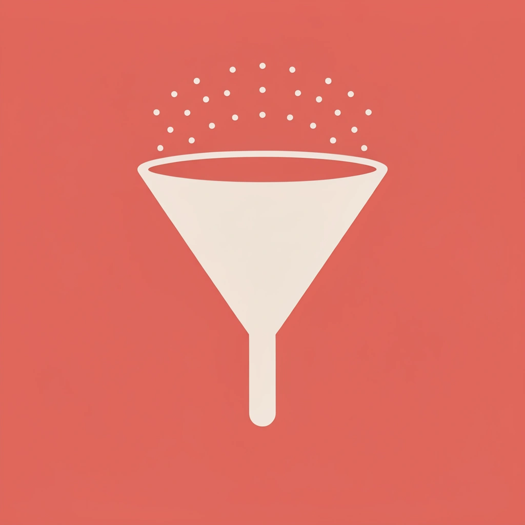 Funnel showing multiple identical portfolios entering at top, filtering down to a single distinctive portfolio at bottom