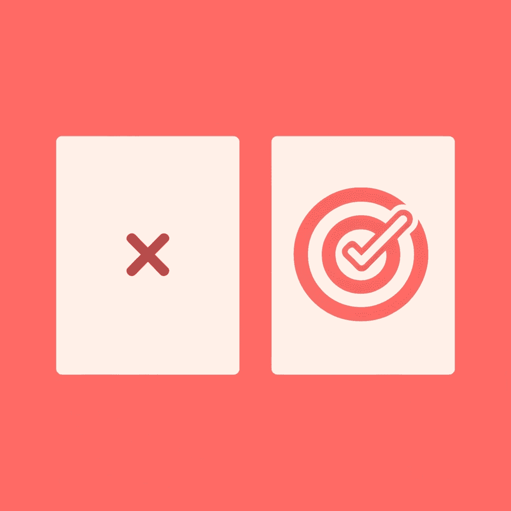 Before and after comparison: misaligned portfolio versus client-focused portfolio