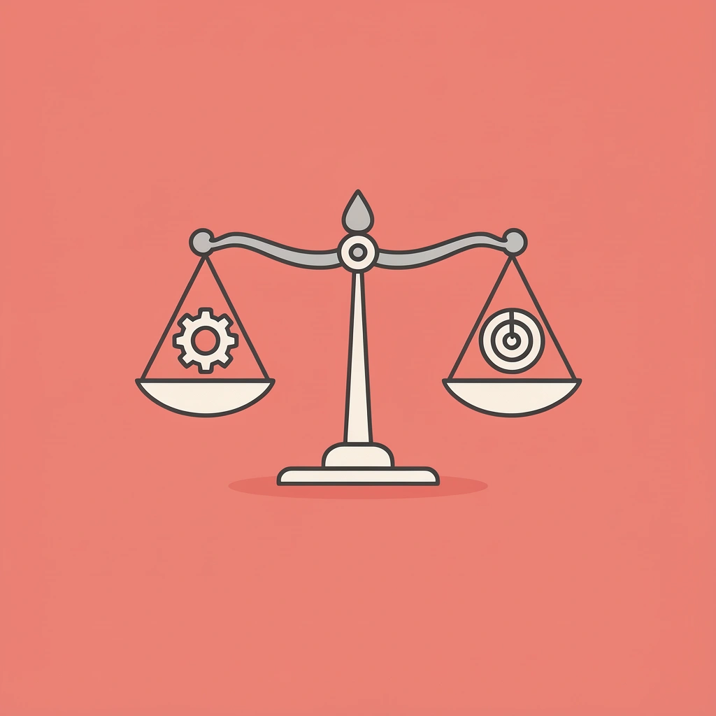 Balance scale with link aggregation on one side and conversion optimization on the other