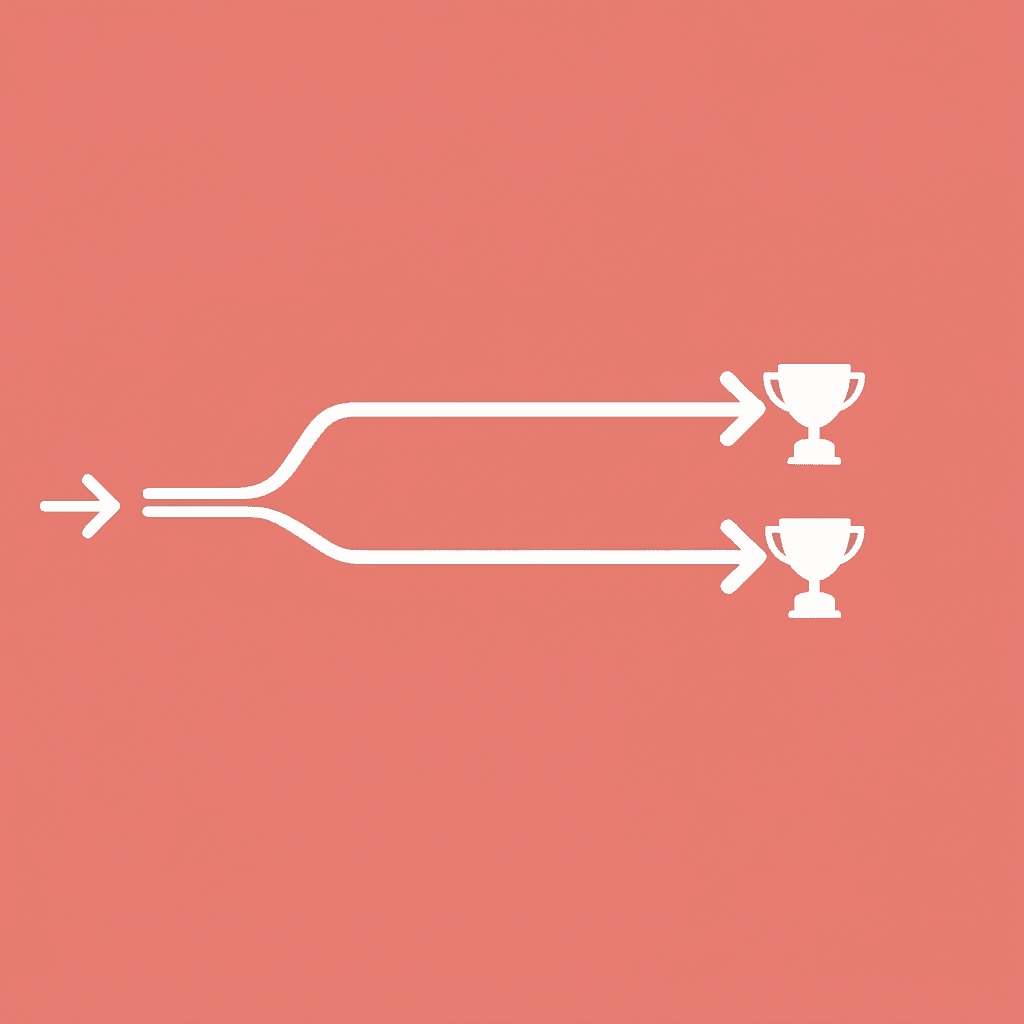 Link-in-bio tool splitting into three paths: lead capture, product sales, and traffic direction