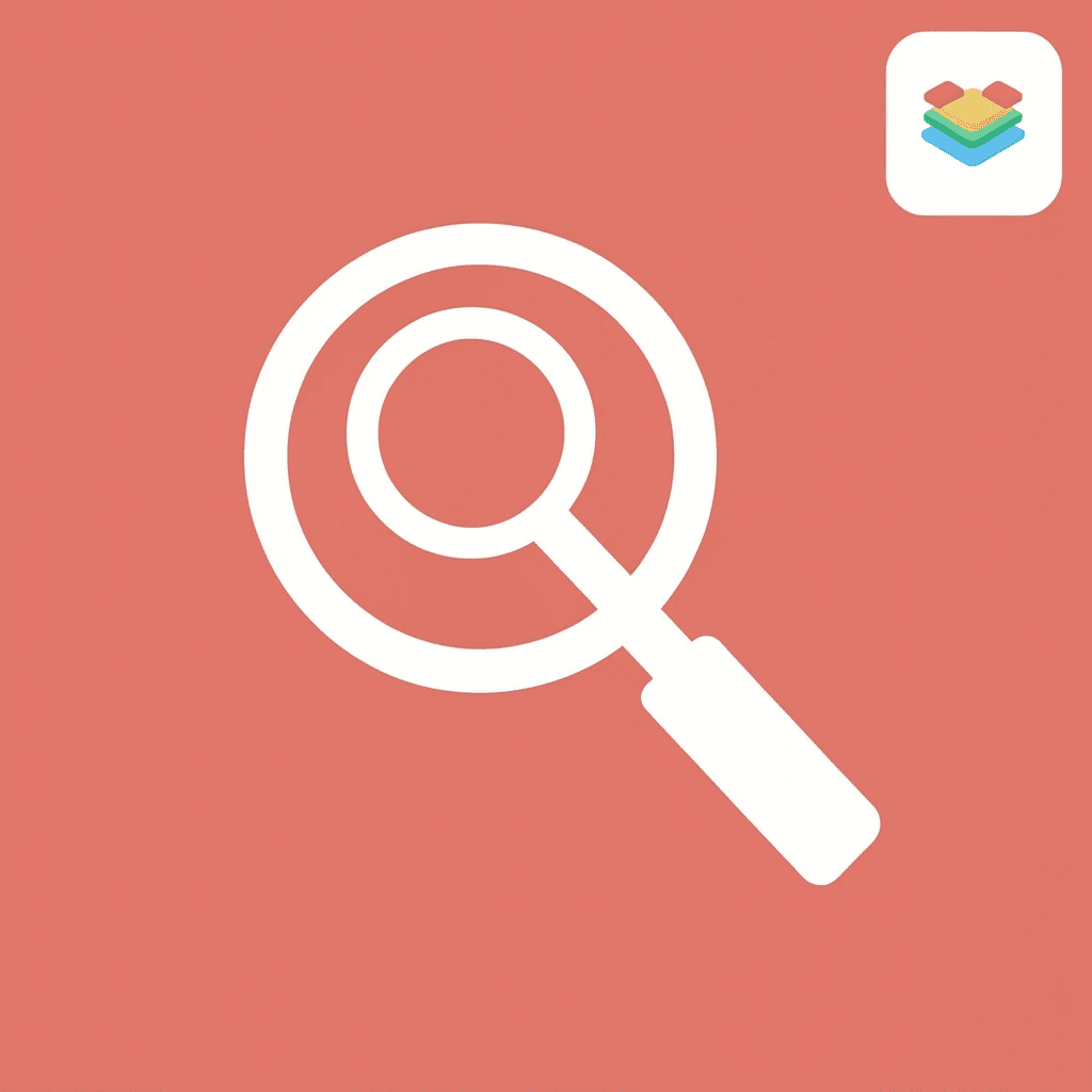 Magnifying glass highlighting the key testing elements: design, messaging, and distribution patterns