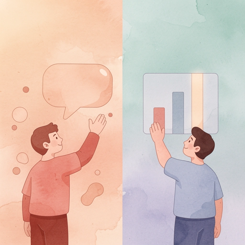 Split scene comparing low and high conversion approaches