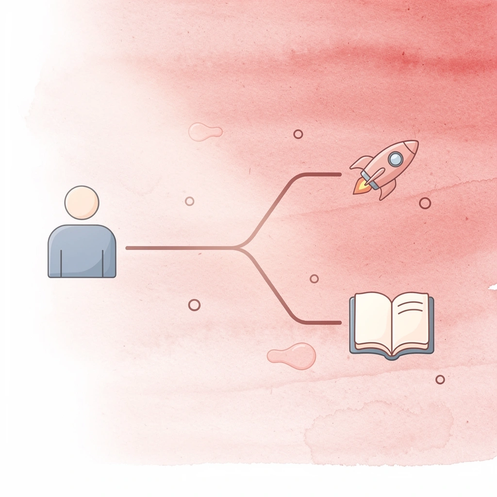  Icon showing a path splitting into two choices