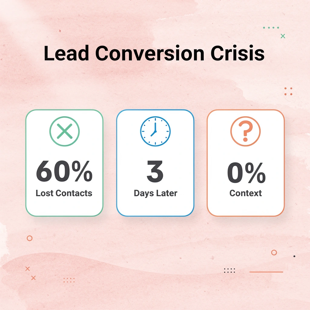 Statistics showing lead conversion problems