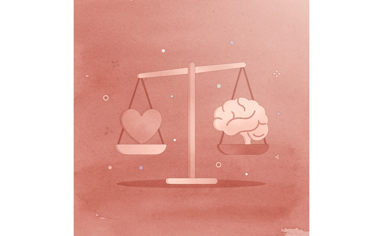 Balance scale comparing two digital business card solutions