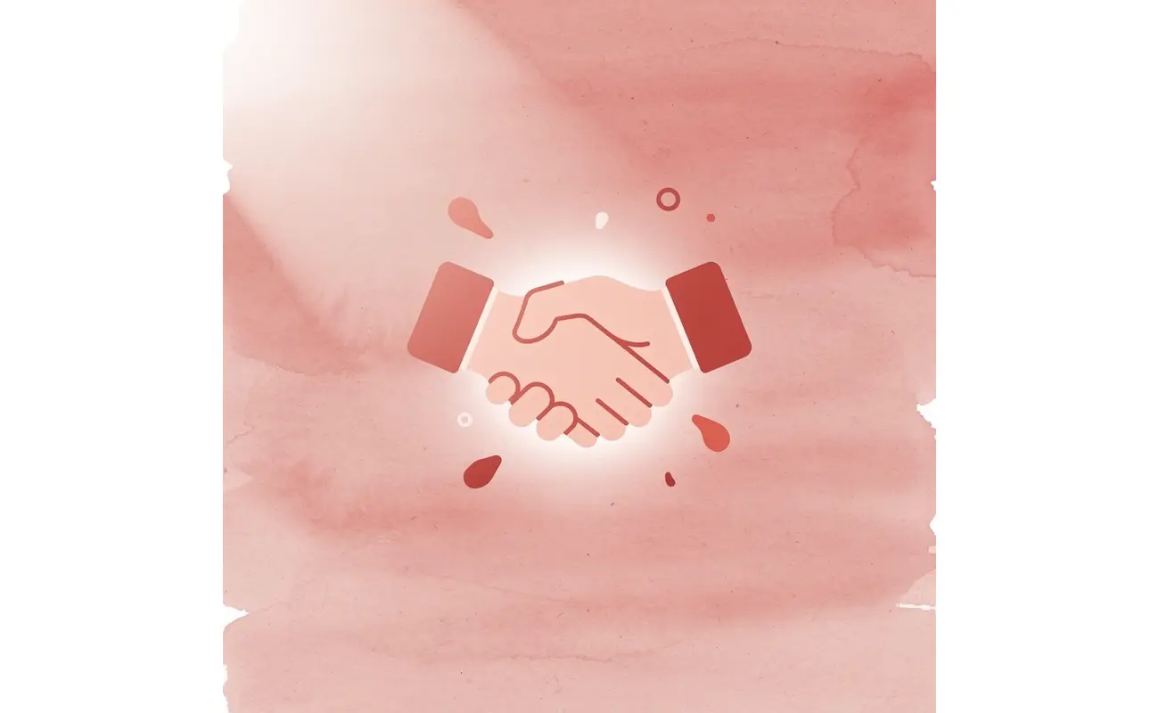 Handshake icon representing authentic relationship building in digital networking
