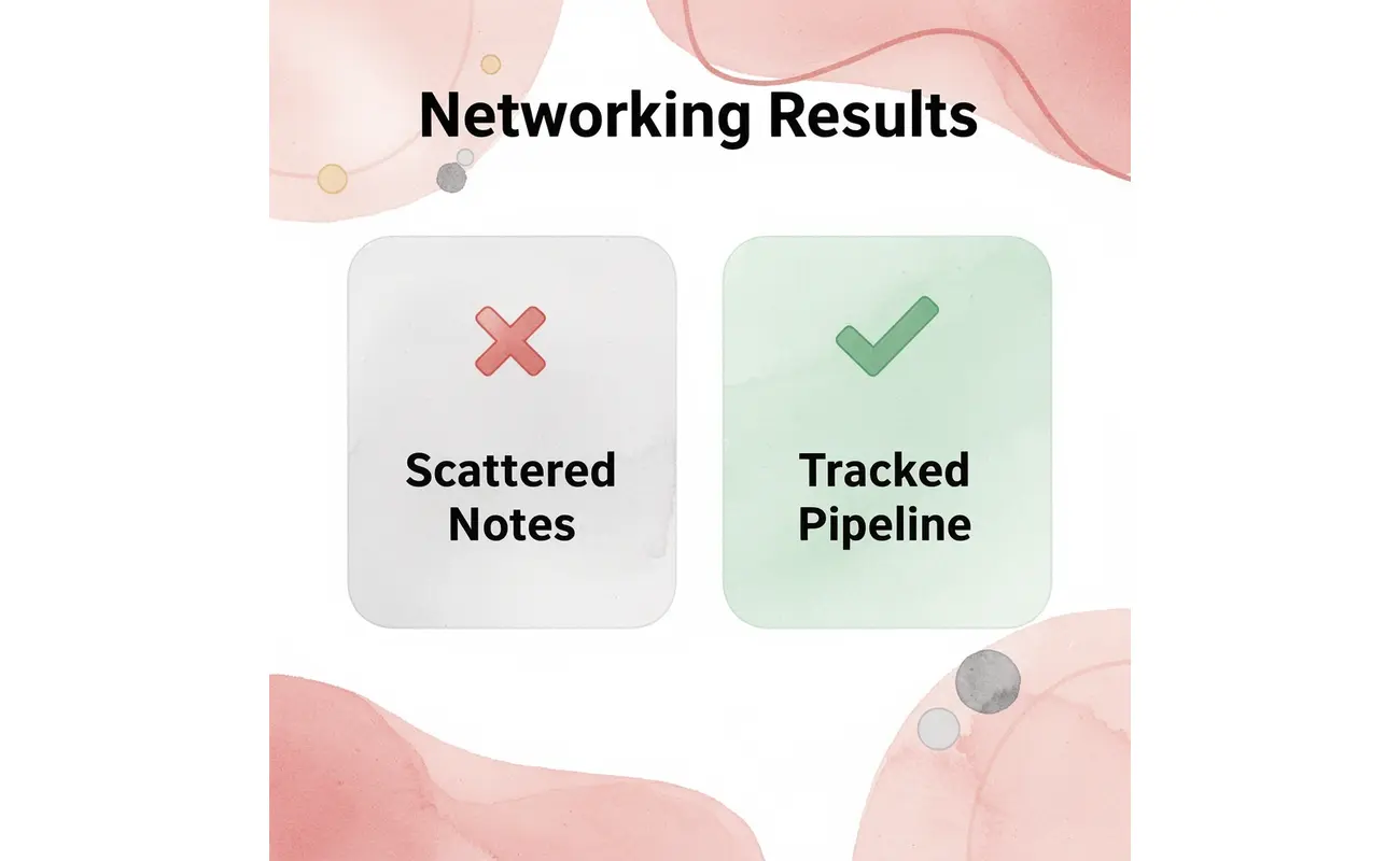 Before and after comparison of networking results