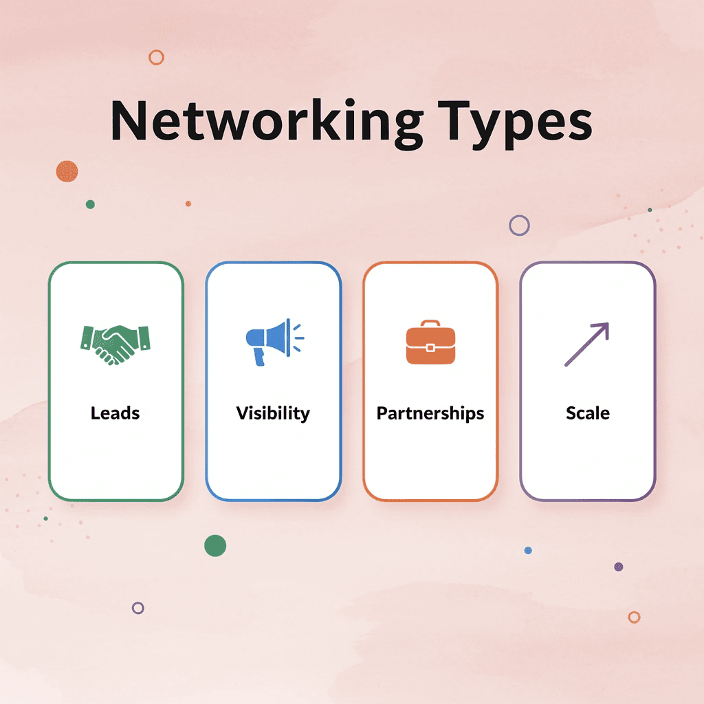 Four networking types with corresponding goals