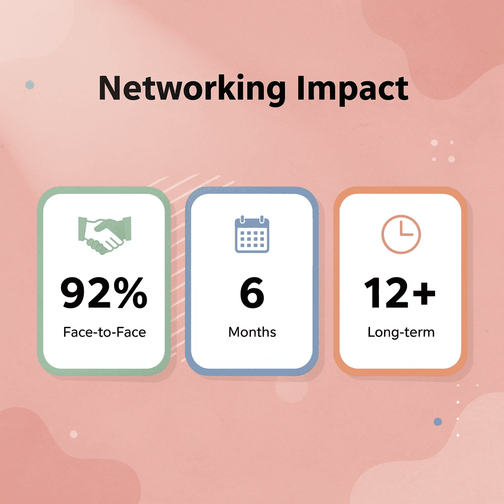 Statistics showing networking impact metrics