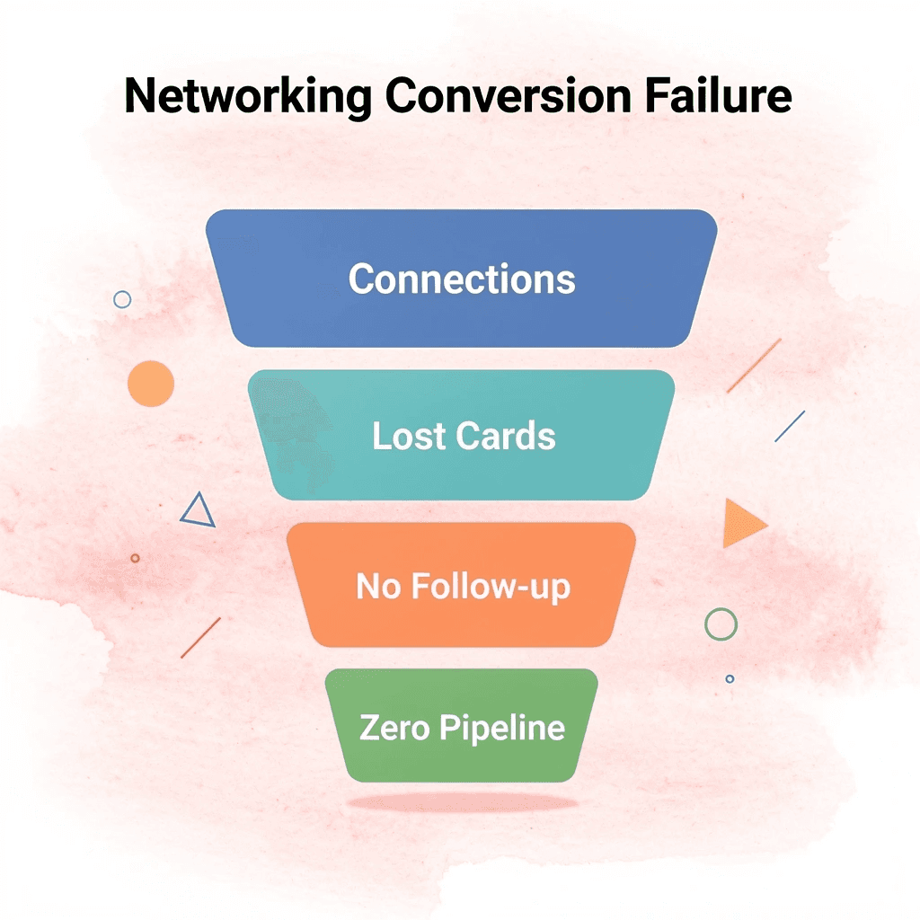Funnel showing networking conversion failure points