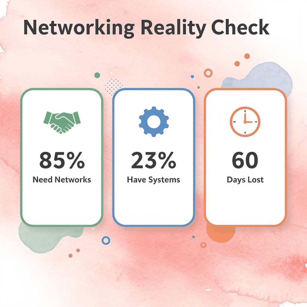 Statistics showing networking challenges and system gaps