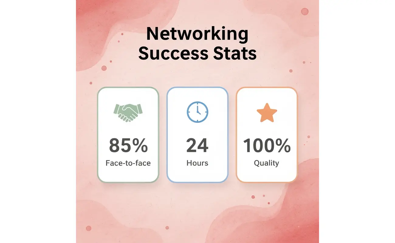 Statistics showing networking success metrics