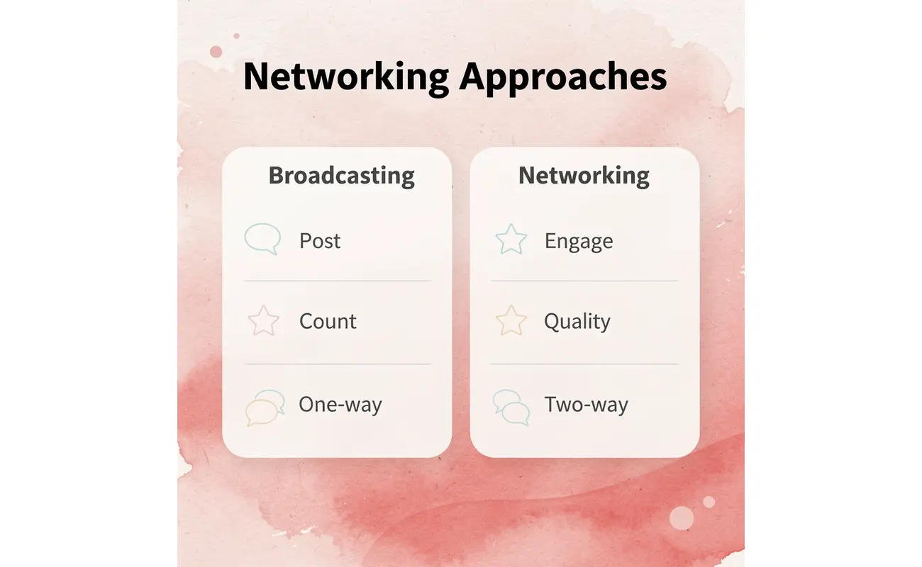 Comparison between broadcasting and networking approaches