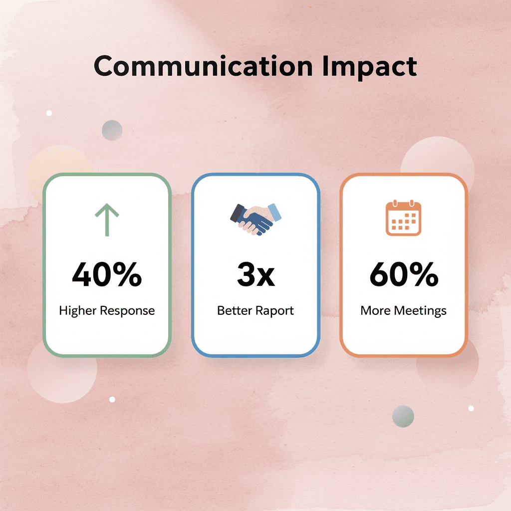 Statistics showing communication impact metrics