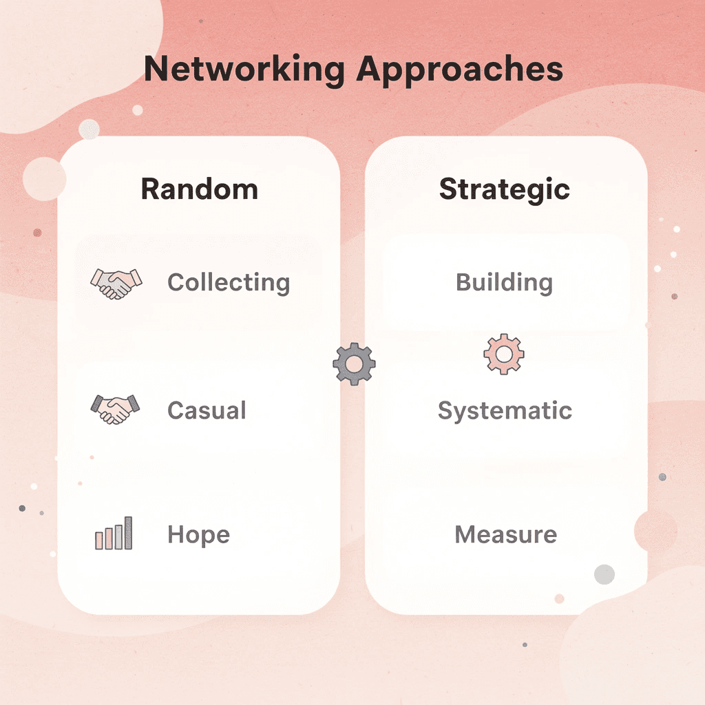 Comparison of random versus strategic networking approaches
