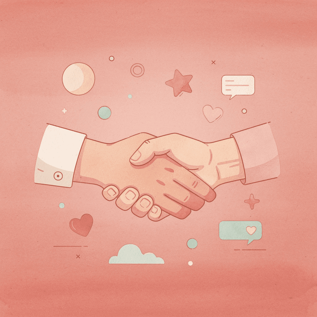 Business handshake scene representing contact exchange and relationship building