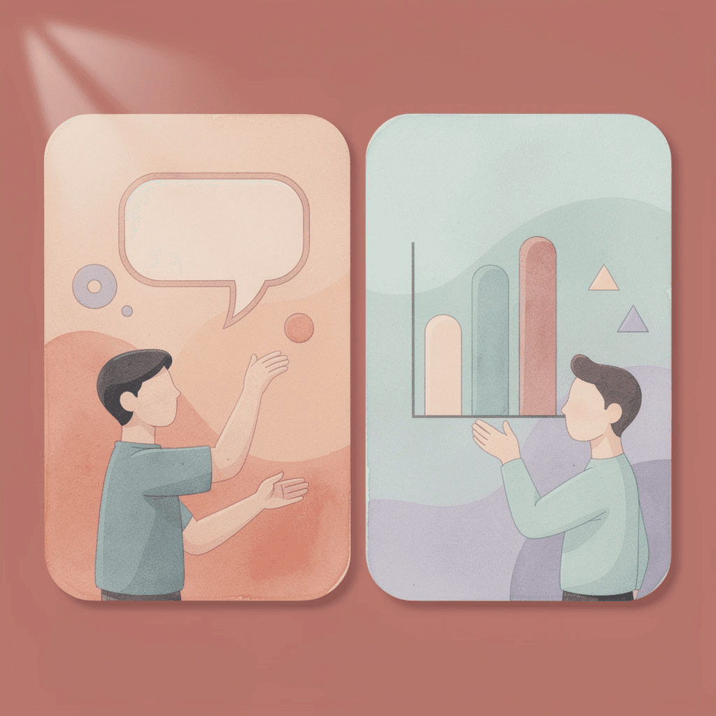 Illustration contrasting superficial networking with meaningful relationship building