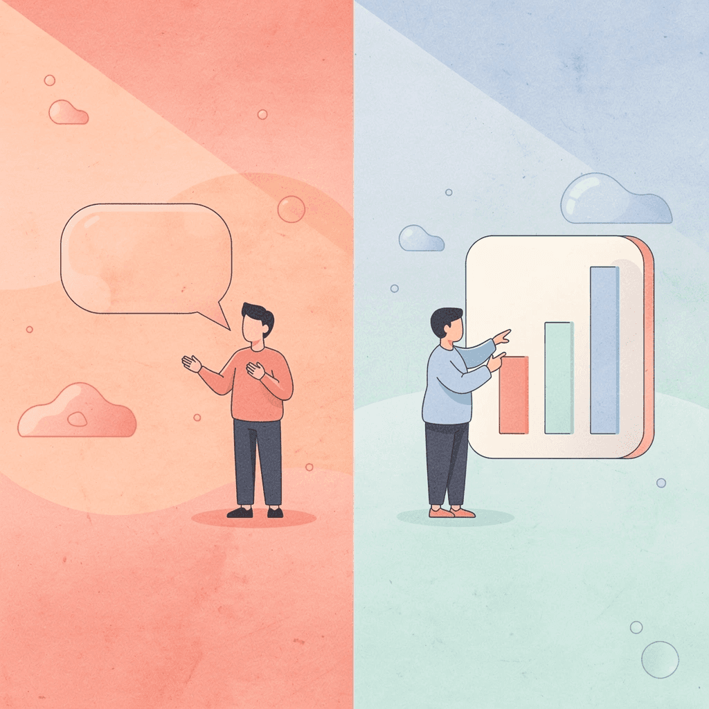 Split scene showing quantity versus quality networking approaches - Tips for Networking Events