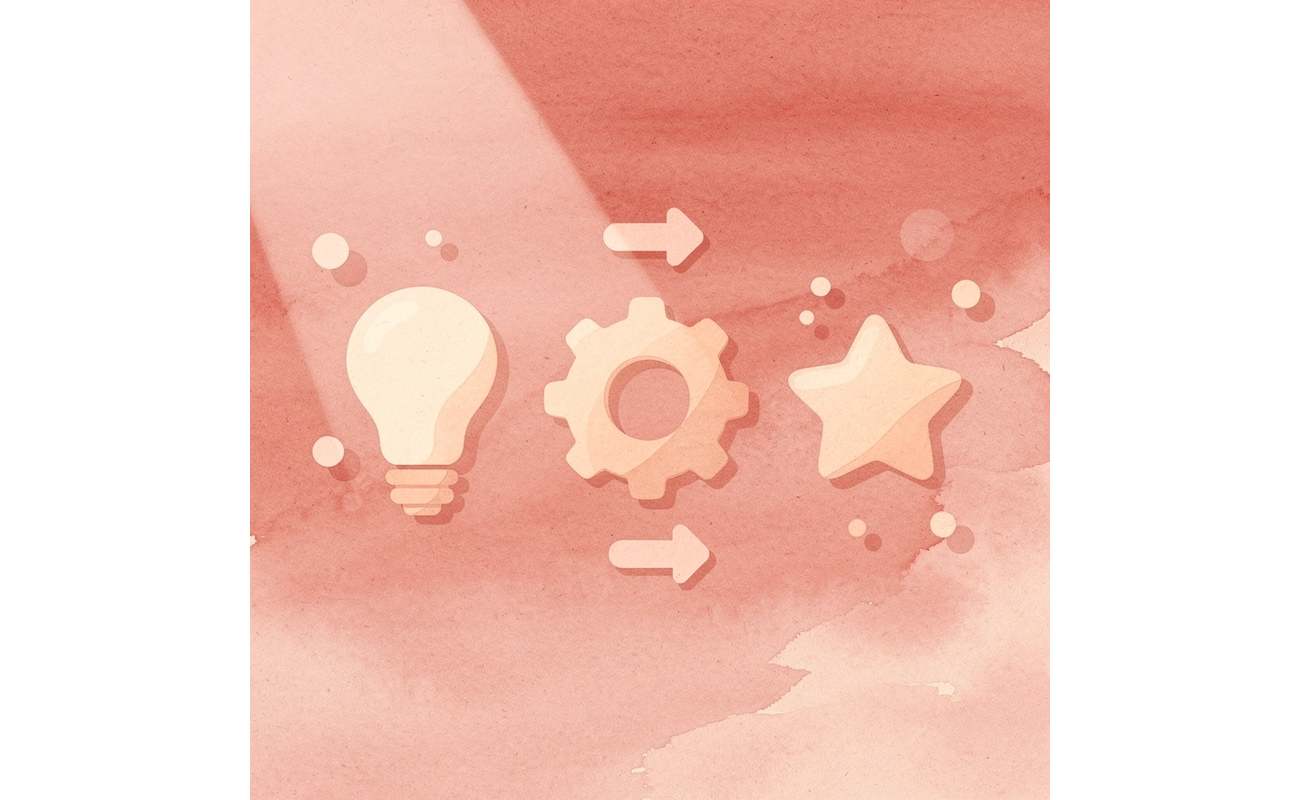 Three icons showing progression from uncertainty to algorithmic processing to targeted results