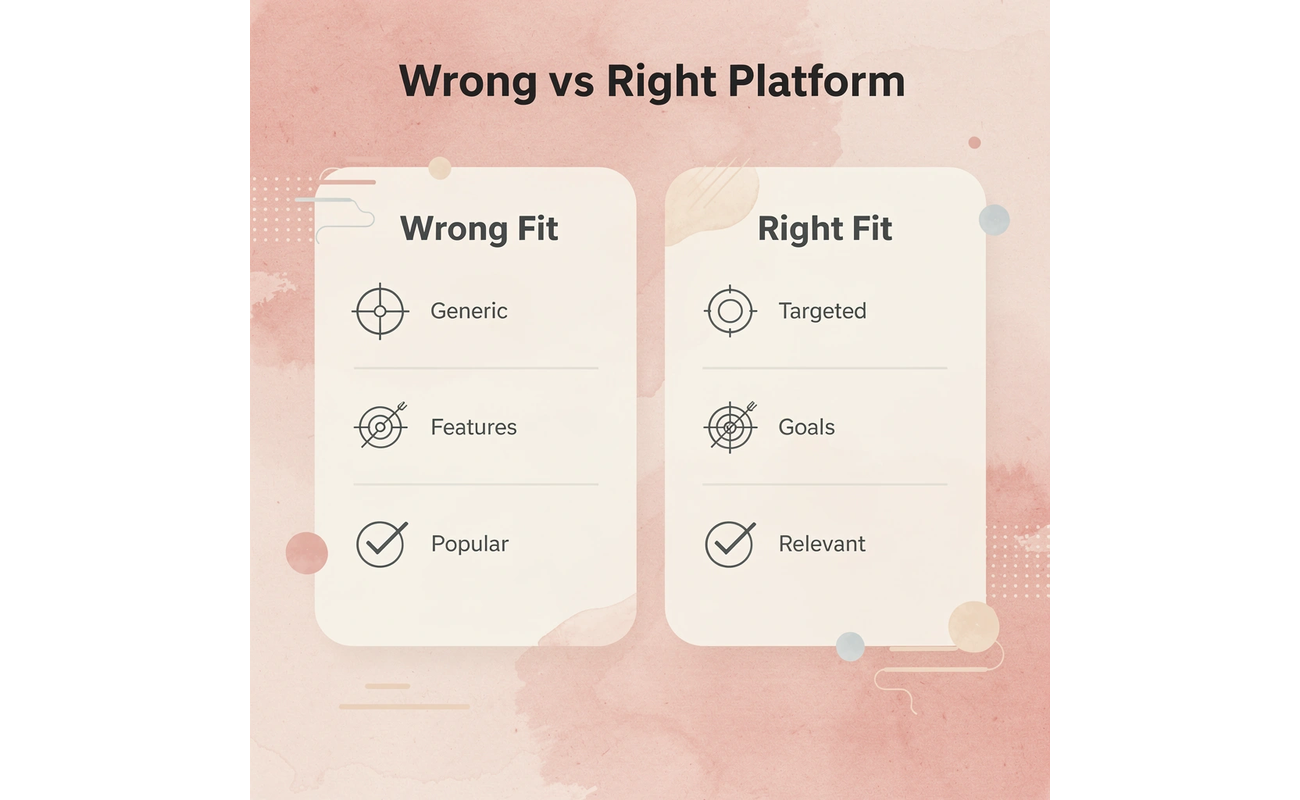 Comparison chart showing wrong platform fit versus right platform fit