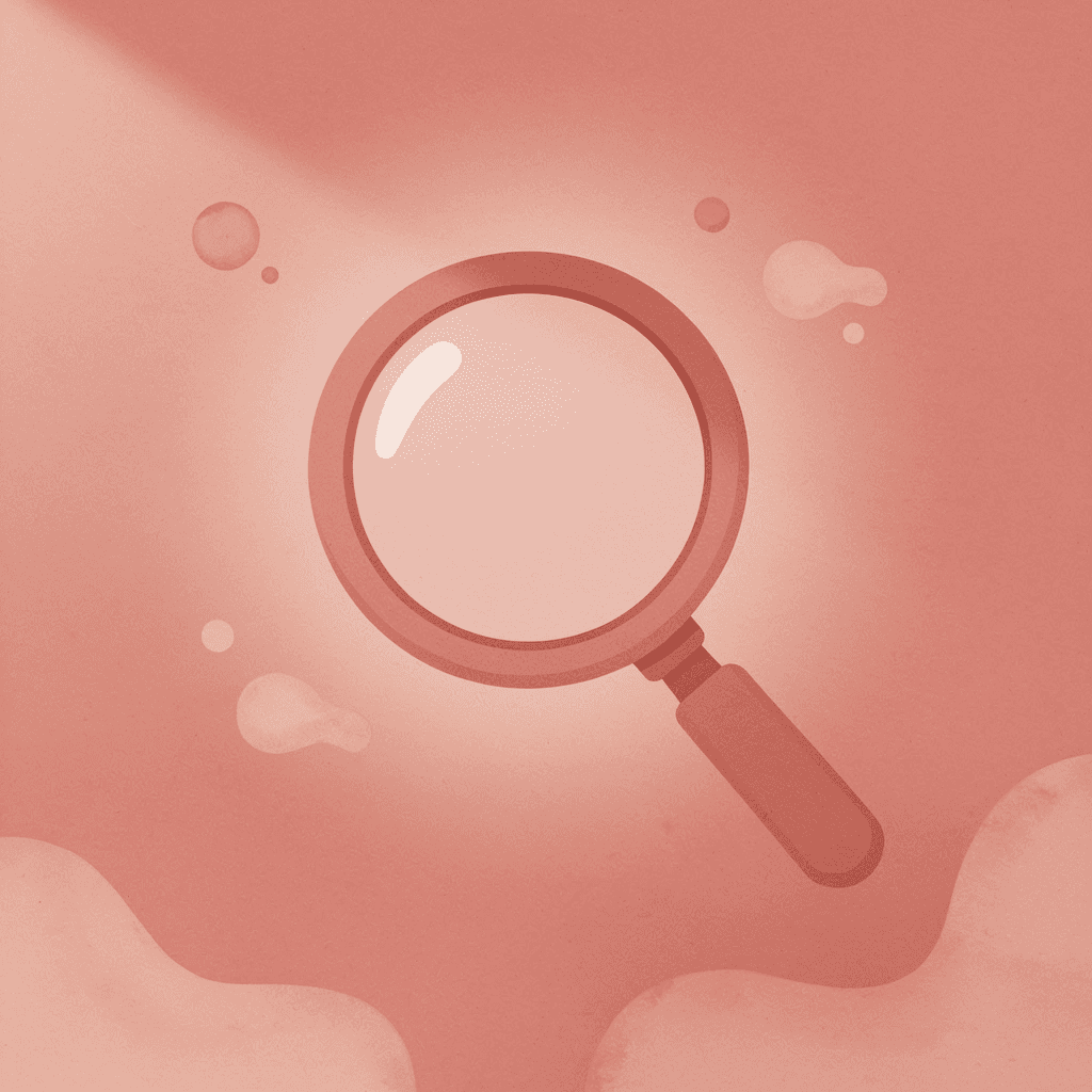 Magnifying glass icon representing business card analysis