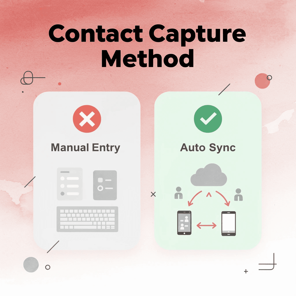 Before and after comparison of manual entry versus automated sync