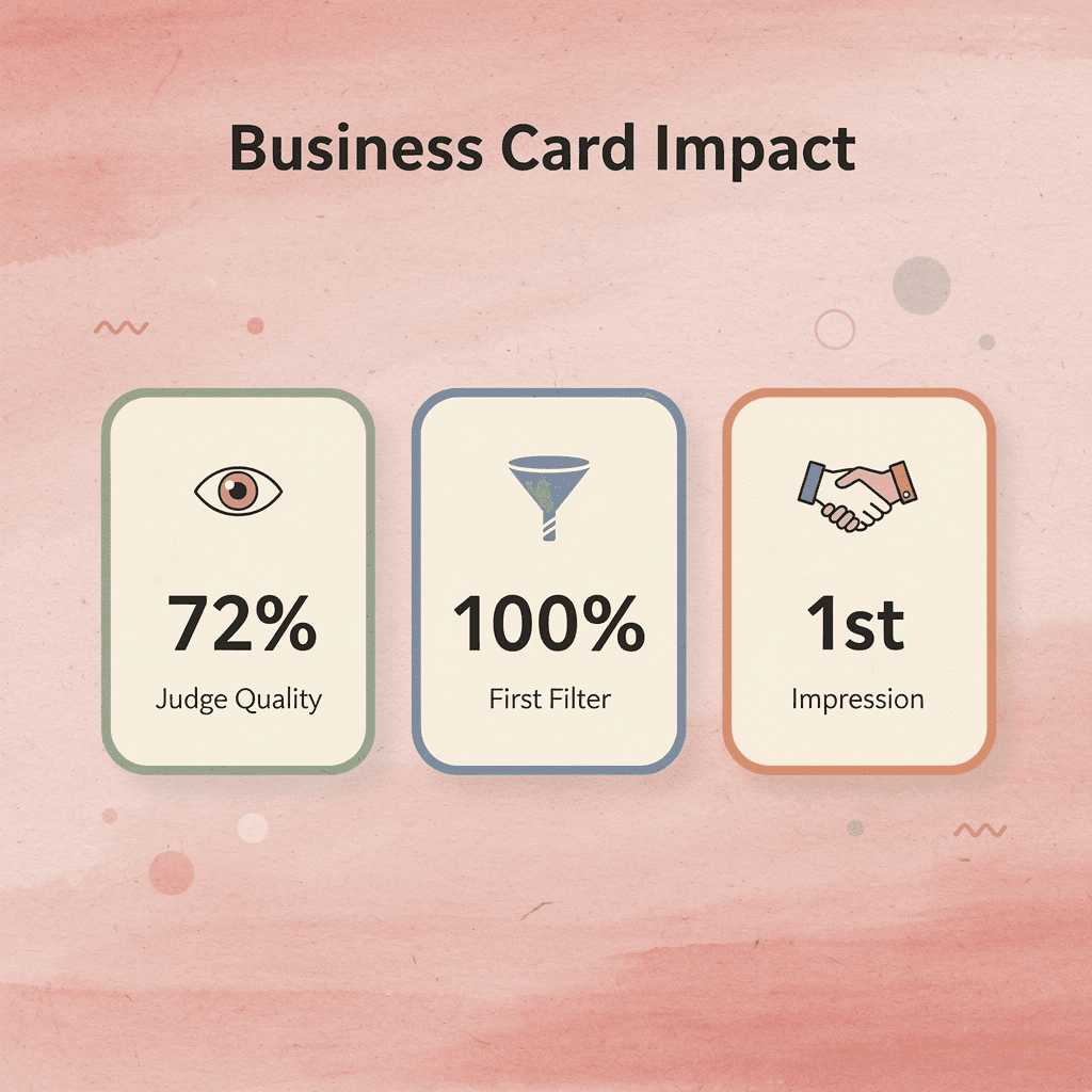 Statistics showing business card psychological impact