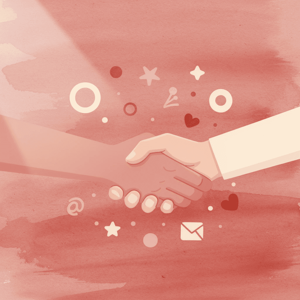  Business handshake scene representing first impressions through business cards
