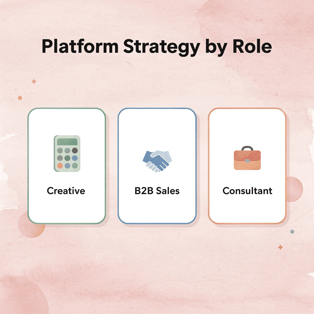 Infographic showing platform strategy by professional role