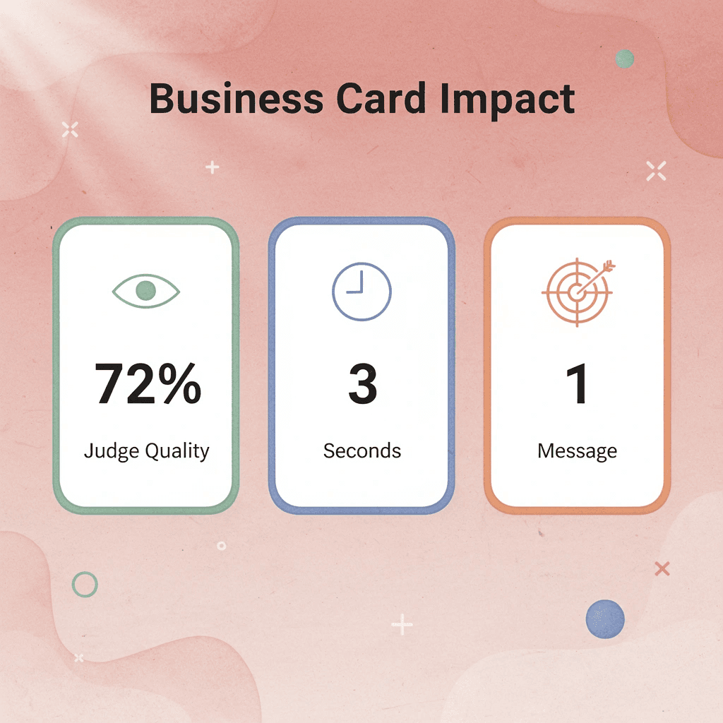 Statistics showing business card impact metrics
