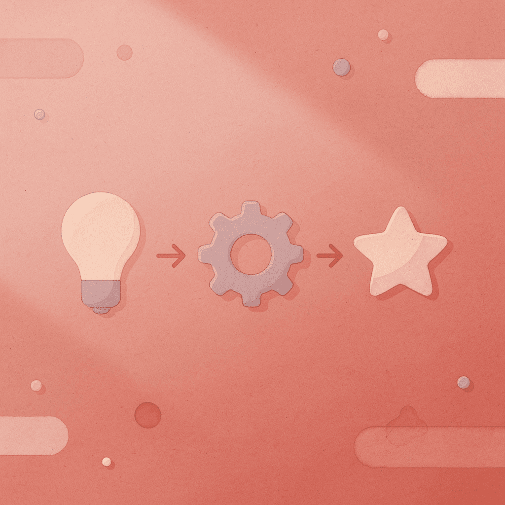 Three connected icons showing business card transformation process
