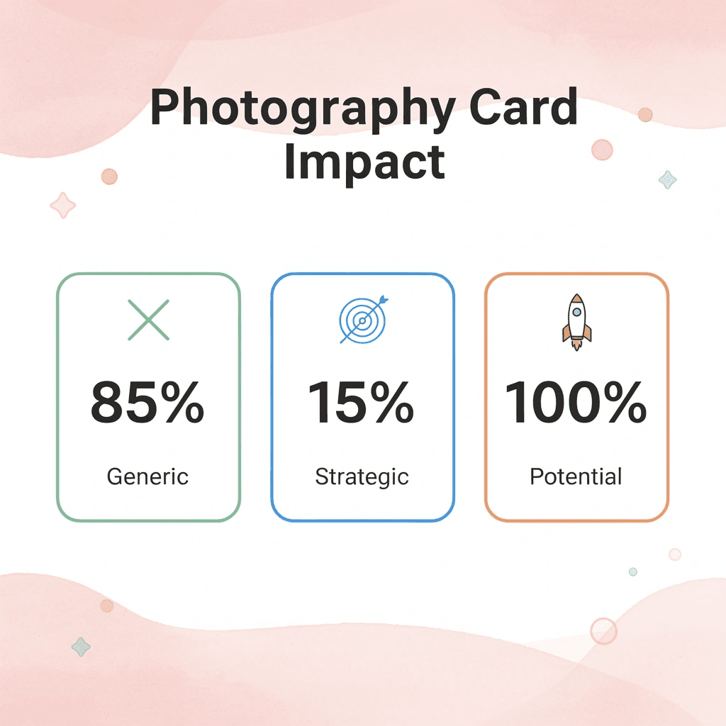Statistics showing photography business card effectiveness
