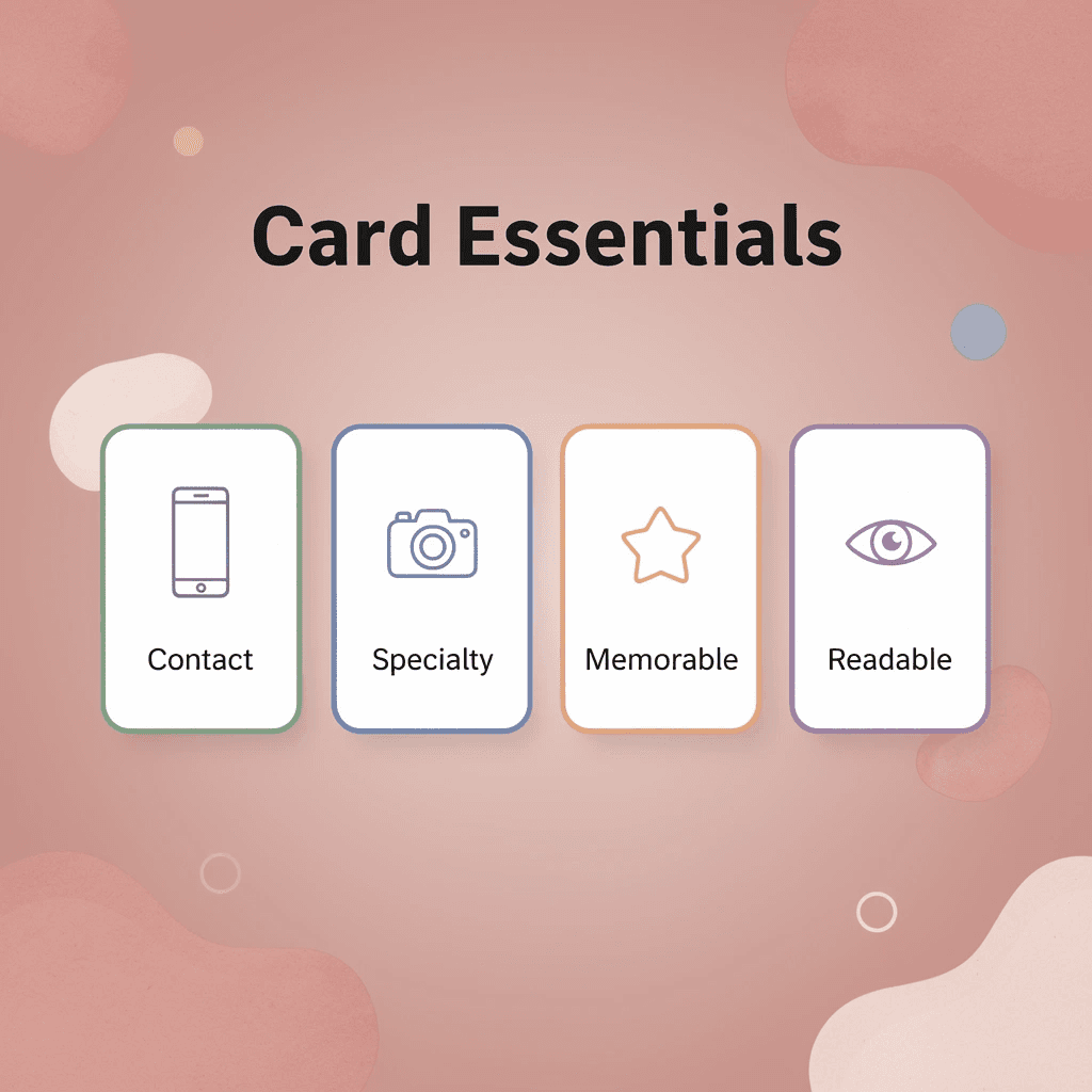 Four essential elements for photography business cards