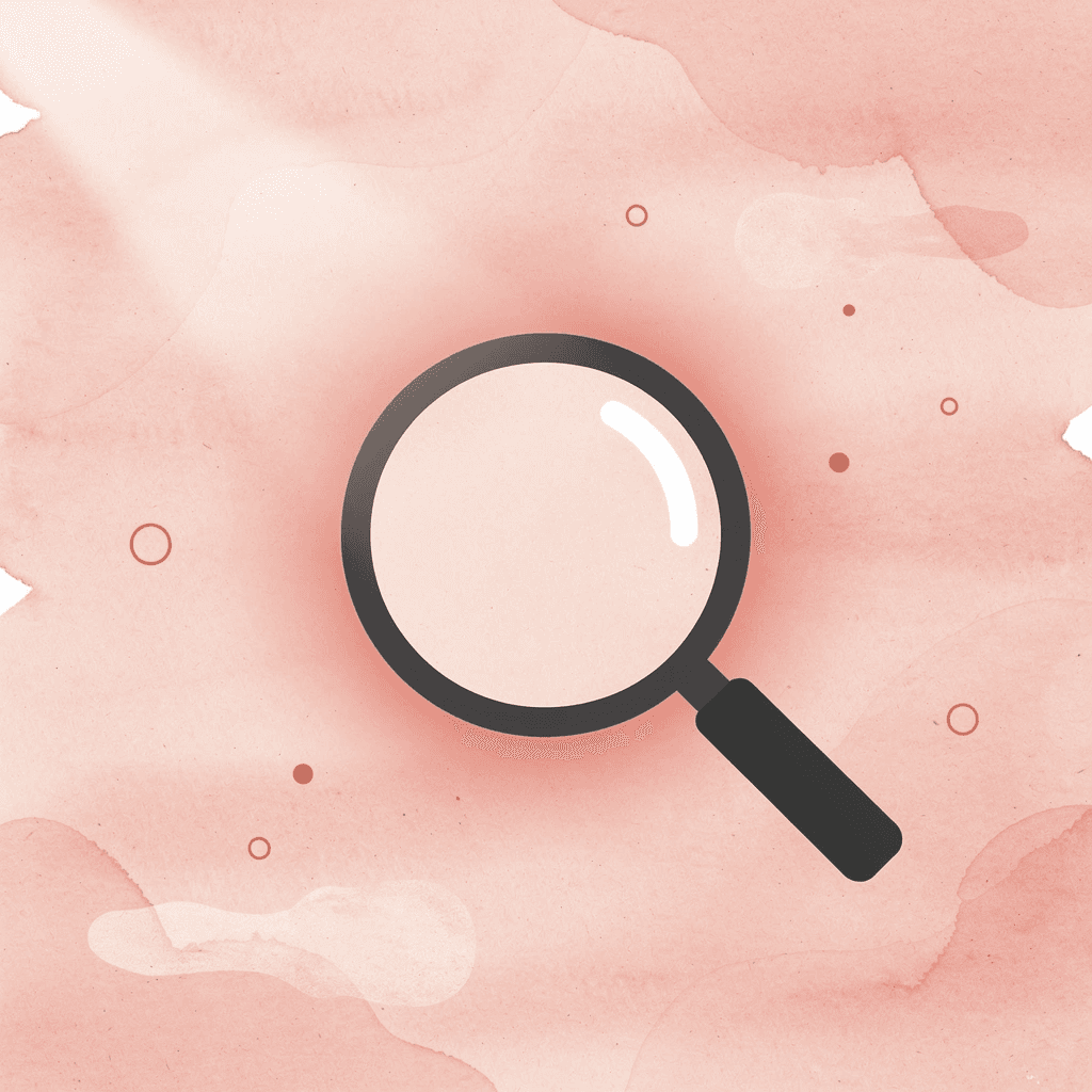 Magnifying glass icon representing detailed examination of business card elements