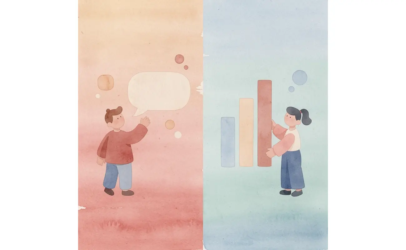 Comparison scene showing traditional business card limitations versus digital card success