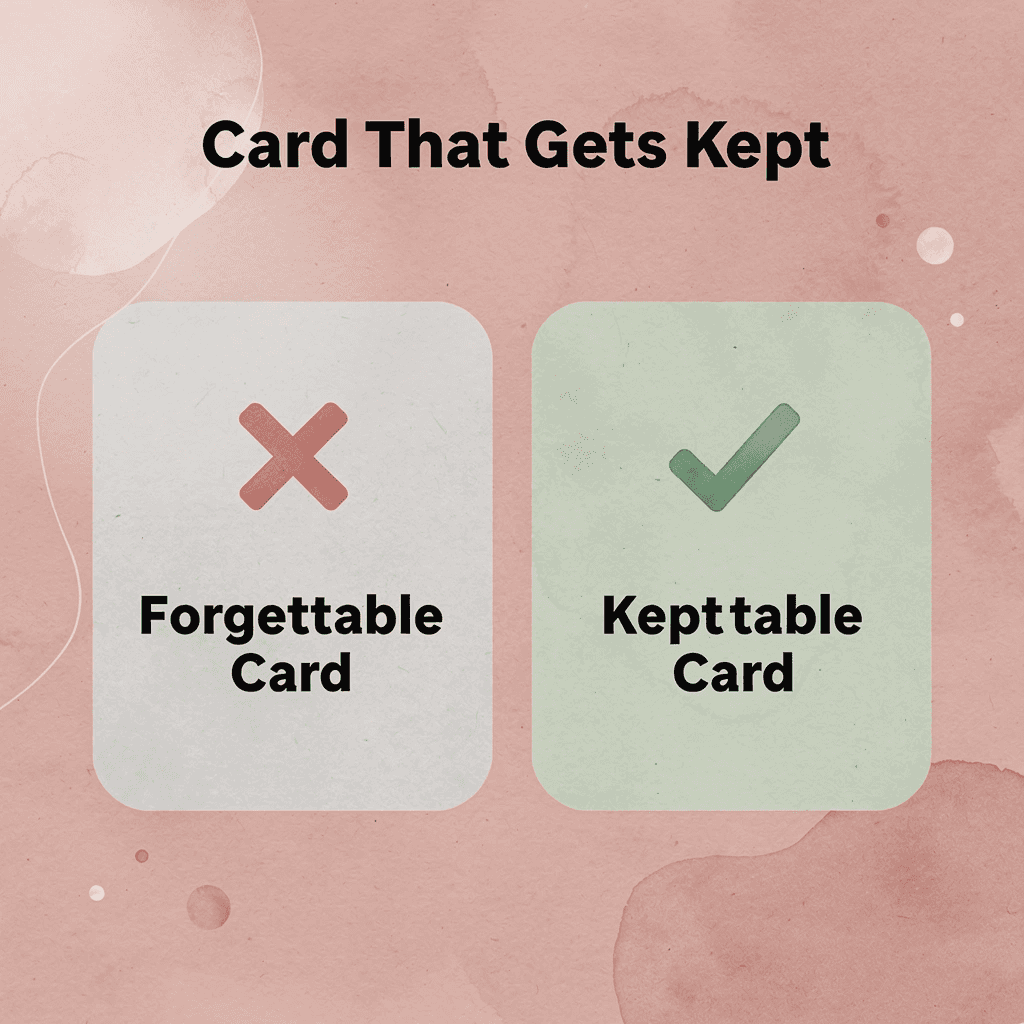 Before and after comparison of a forgettable versus a memorable business card