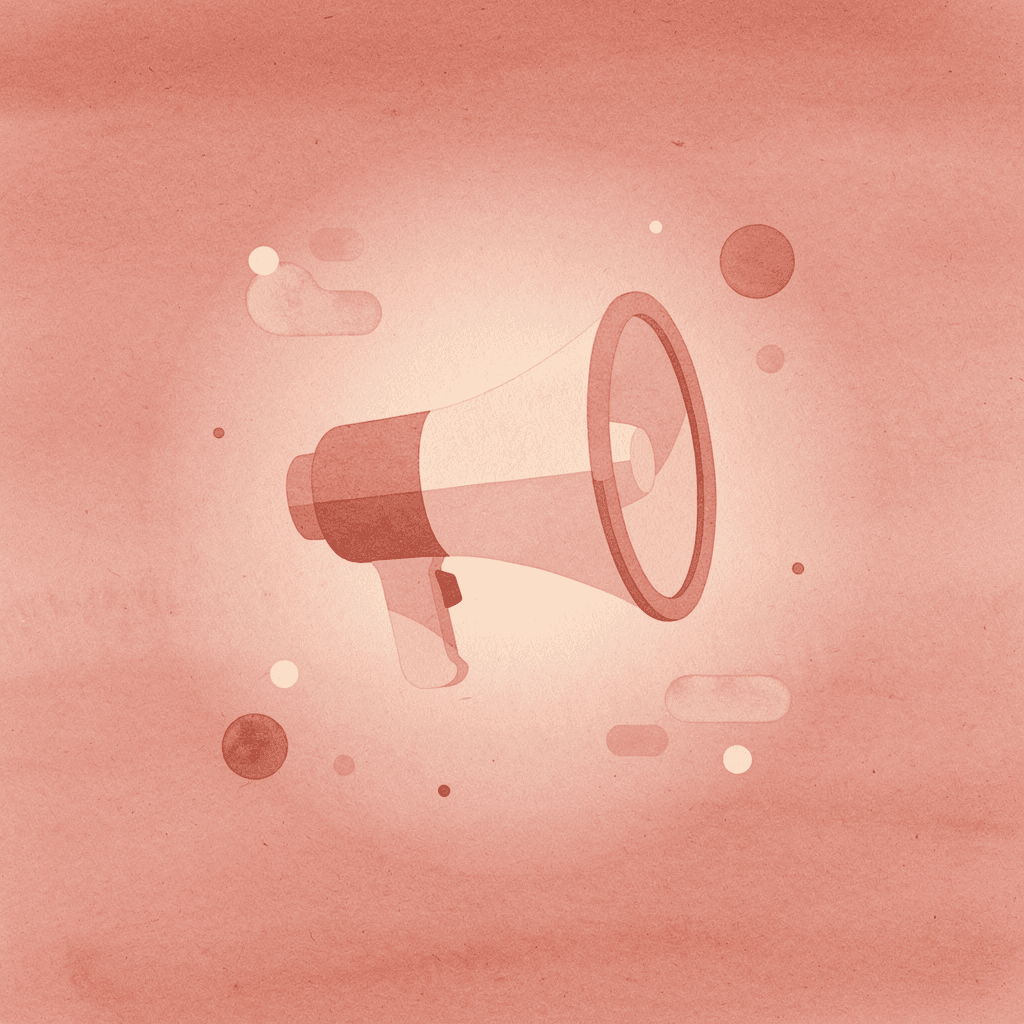 Megaphone icon representing a business card as a signal