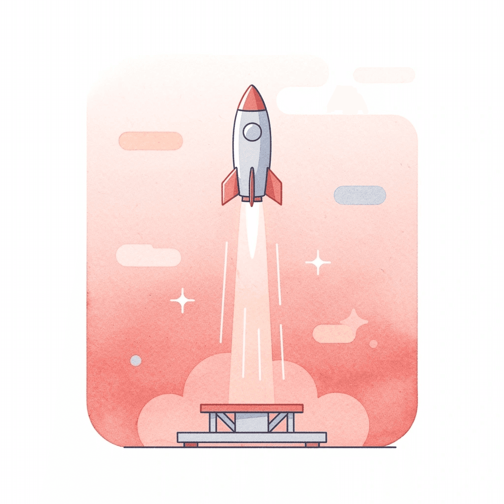 Scene illustration of a business card launching upward, representing untapped marketing potential